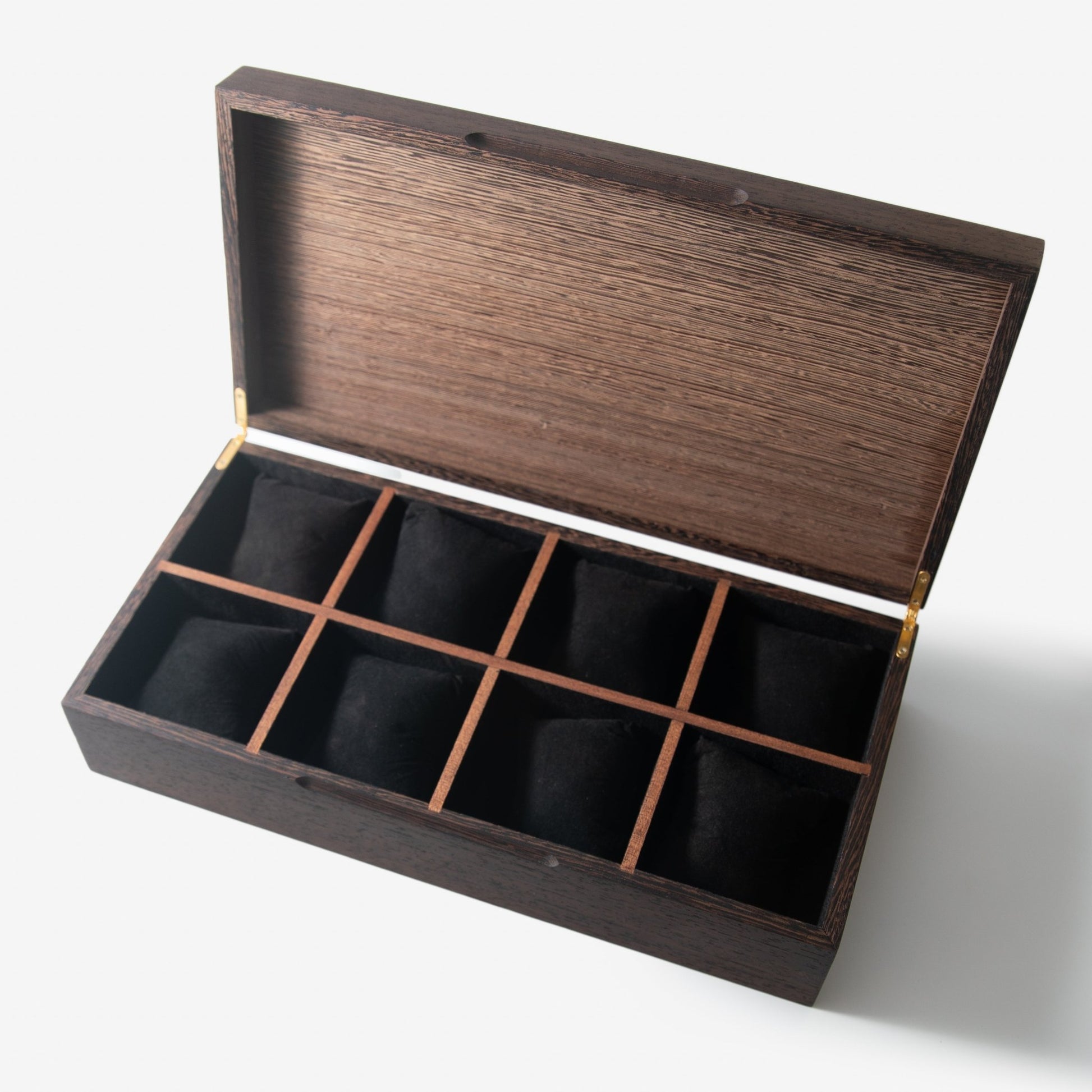 Handmade Wenge Hardwood Watch Box With 8 Compartments - Veloce - The App For Watch Collectors