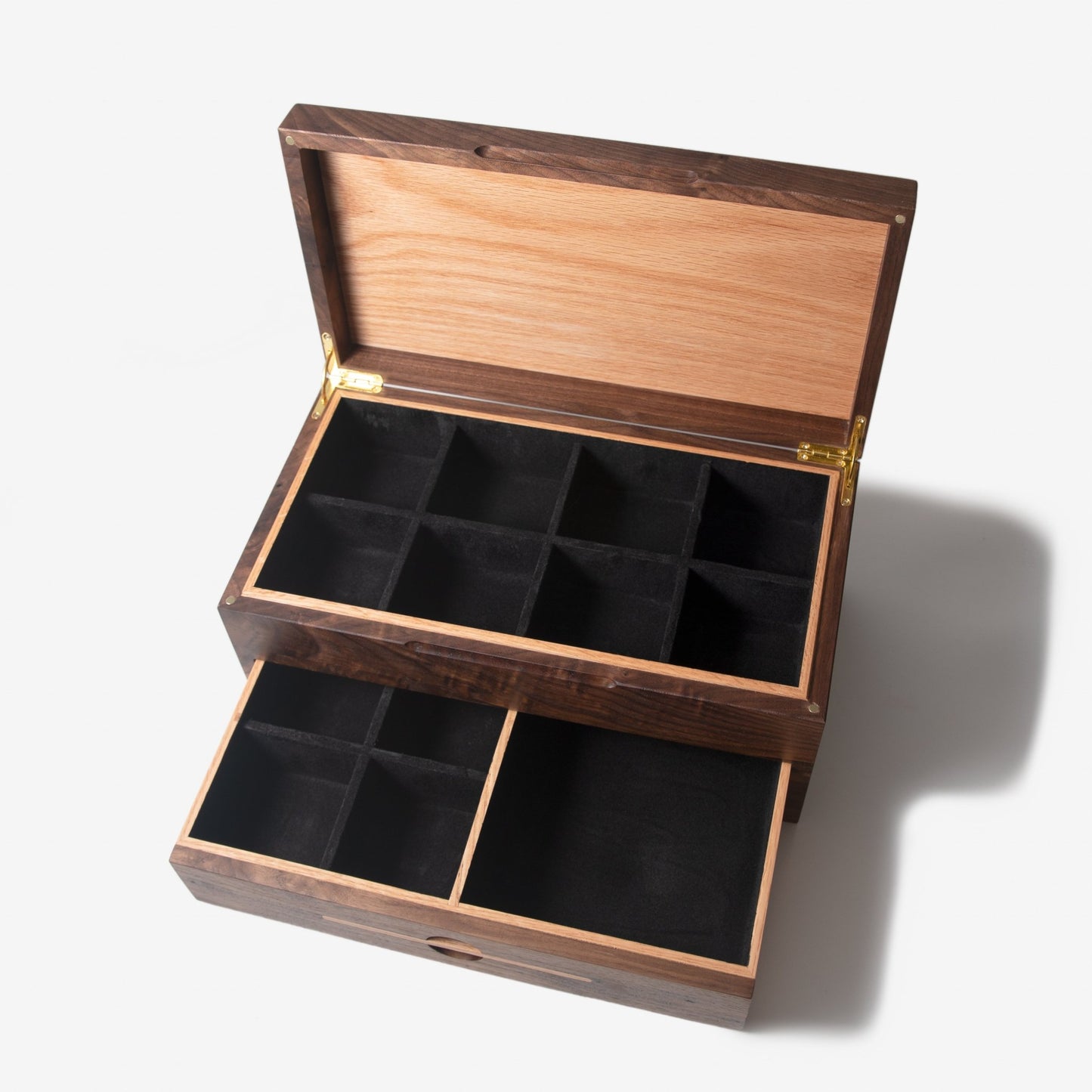 Watch Box Drawer Black Walnut And Oak 12 To 16 Compartments - Veloce - The App For Watch Collectors