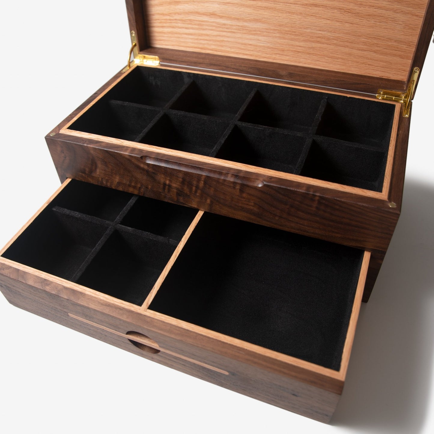 Watch Box Drawer Black Walnut And Oak 12 To 16 Compartments - Veloce - The App For Watch Collectors