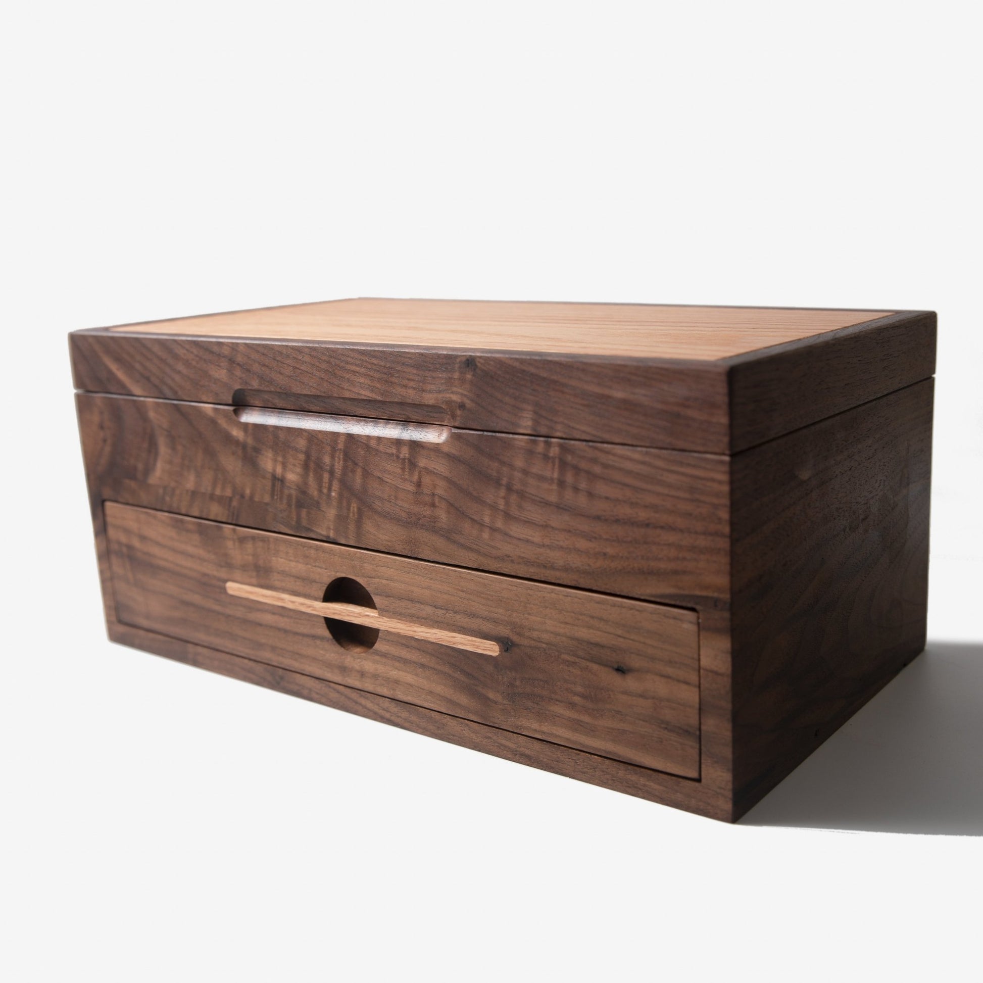 Watch Box Drawer Black Walnut And Oak 12 To 16 Compartments - Veloce - The App For Watch Collectors