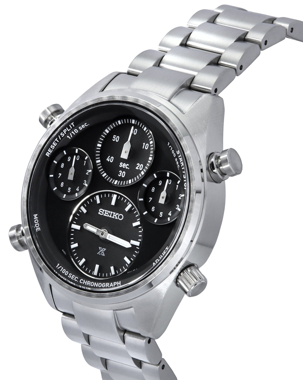 Seiko Prospex Speedtimer Chronograph Stainless Steel Black Dial Solar SFJ003P1 100M Men's Watch