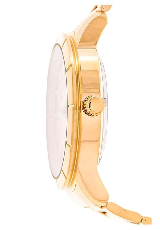 Seiko 5 Gold Tone Stainless Steel Gold Dial 21 Jewels Automatic SNKN62K1 Men's Watch