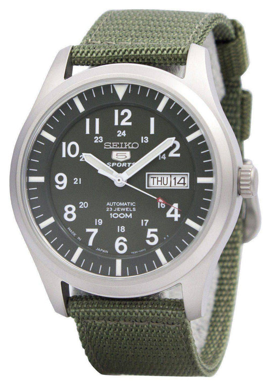 Refurbished Seiko 5 Military Automatic Sports Japan Made SNZG09 SNZG09J1 SNZG09J Men's Watch