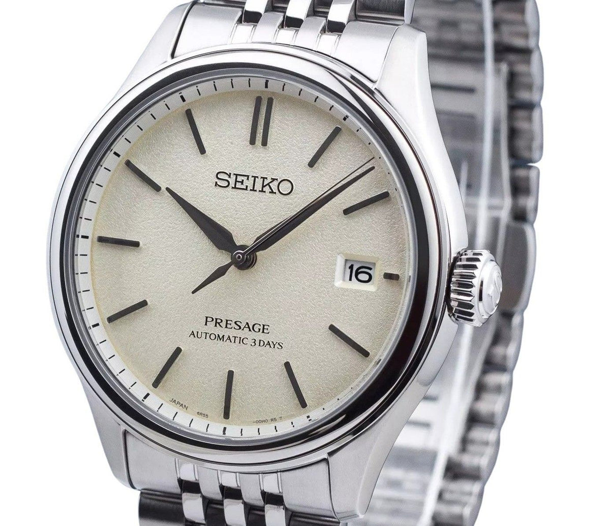 Seiko Presage Classic Shiro-iro Stainless Steel Warm White Dial Automatic SPB463J1 100M Men's Watch