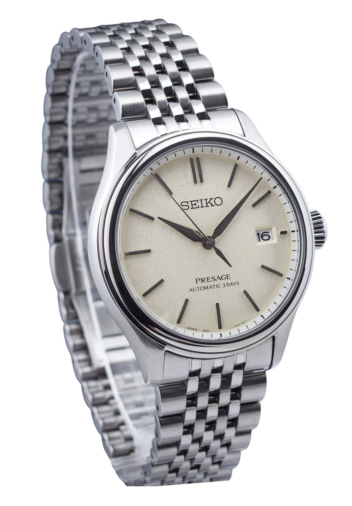 Seiko Presage Classic Shiro-iro Stainless Steel Warm White Dial Automatic SPB463J1 100M Men's Watch