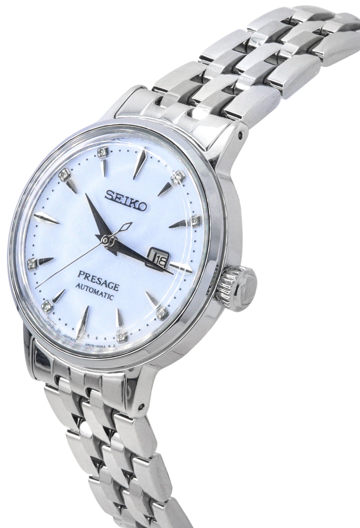 Seiko Presage Cocktail Time Skydiving Diamond Accents Blue Dial Automatic SRE007J1 Women's Watch