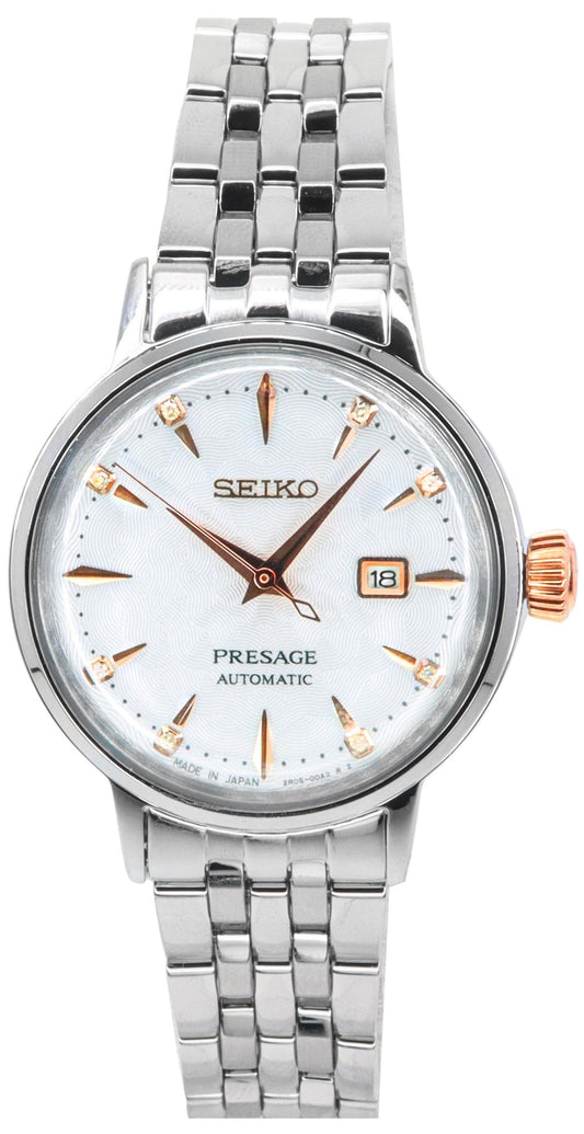 Refurbished Seiko Presage Cocktail Time Clover Club Diamond Accents White Dial Automatic SRE009J1 Women's Watch