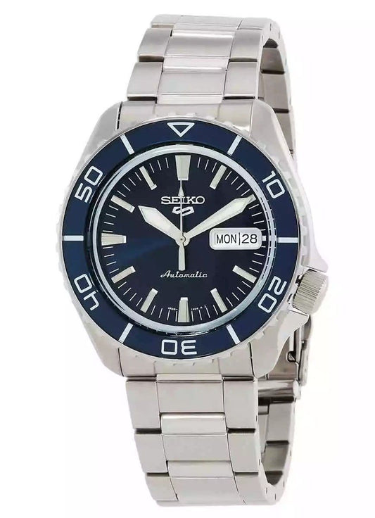 Refurbished Seiko 5 Sports SKX Series Stainless Steel Blue Sunray Dial Automatic SRPK97K1 100M Men's watch