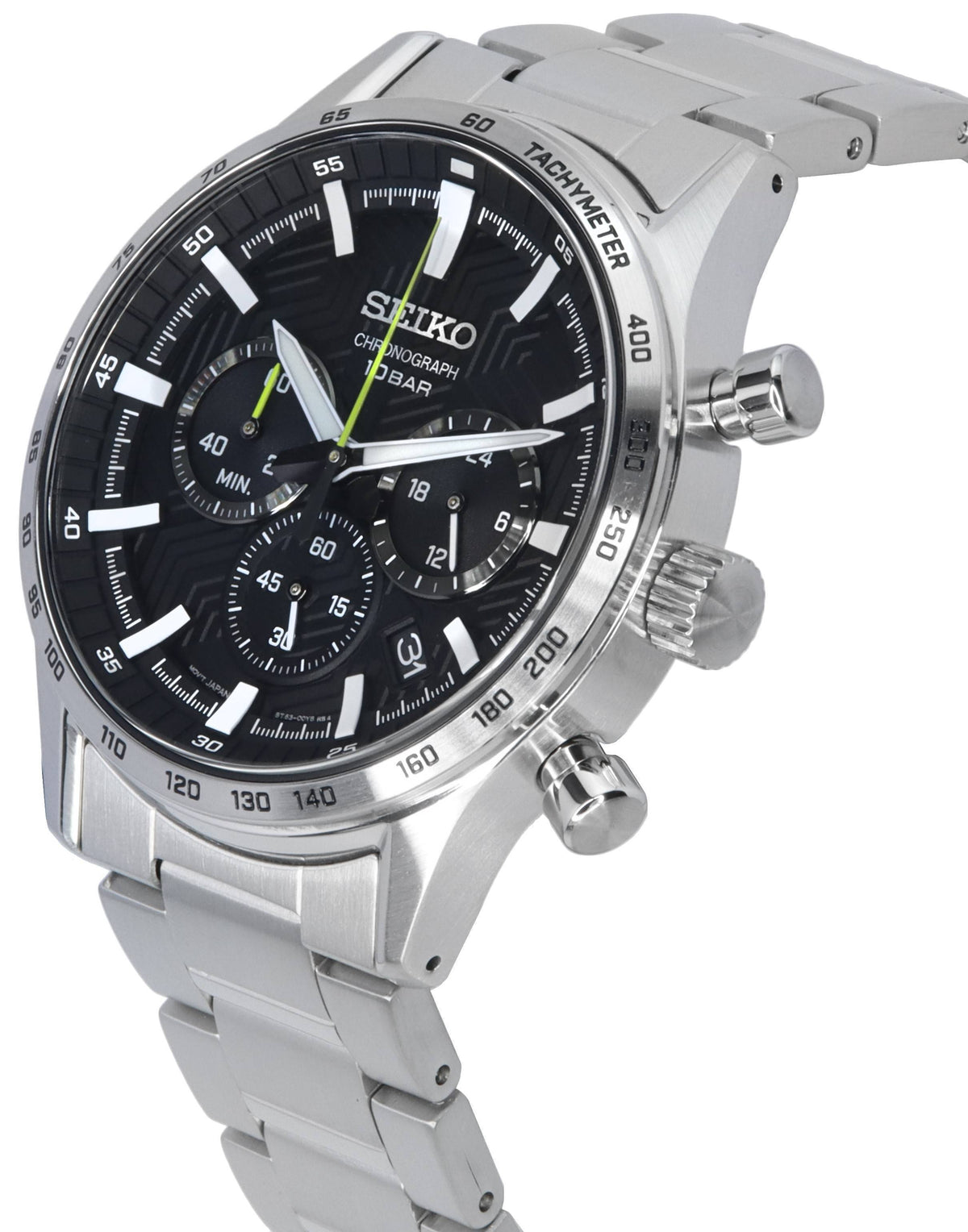 Seiko Urban Sports Chronograph Black Dial Quartz SSB413 SSB413P1 SSB413P 100M Men's Watch