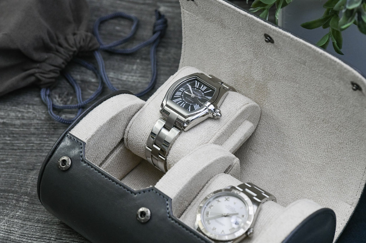 2 Watch Case - Slate Gray (Ivory White)