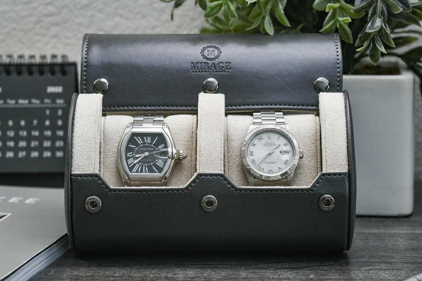 2 Watch Case - Slate Gray (Ivory White)