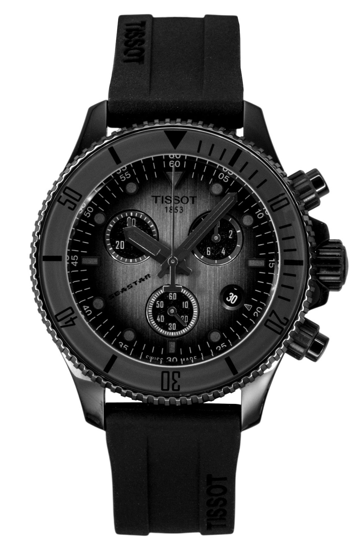 Tissot SeaStar 1000 Chronograph Synthetic Strap Black Dial Quartz Diver's T120.217.37.061.00 300M Men's Watch