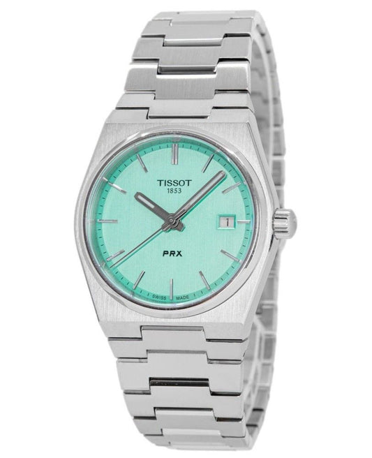 Tissot T-Classic PRX Stainless Steel Light Green Dial Quartz T137.210.11.091.00 100M Women's Watch