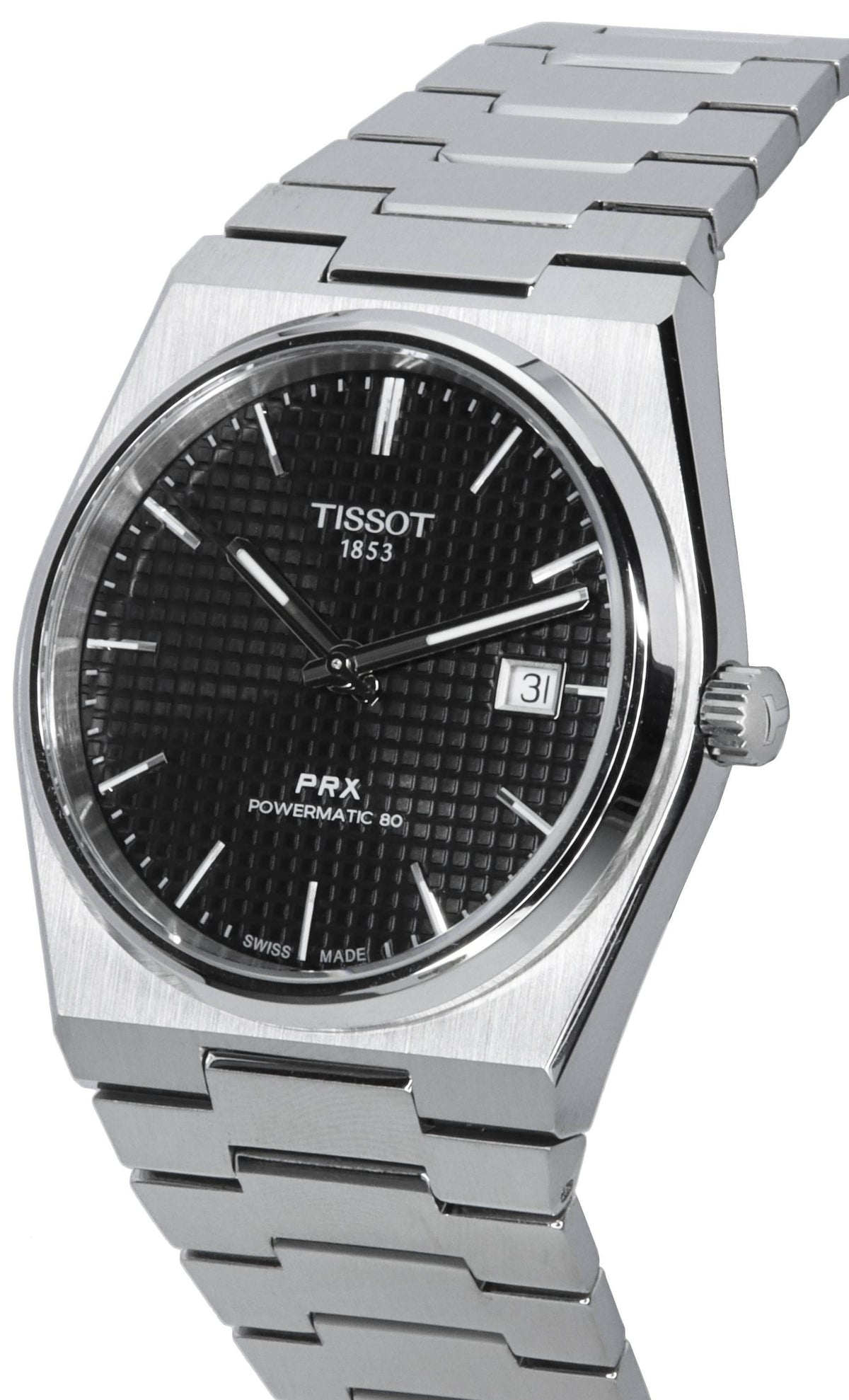 Tissot PRX T-Classic Powermatic 80 Stainless Steel Black Dial T137.407.11.051.00 T1374071105100 100M Men's Watch
