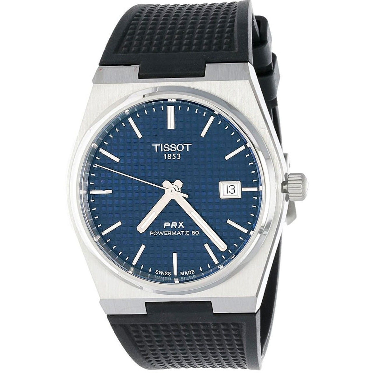 Tissot PRX T-Classic Powermatic 80 Rubber Strap Blue Dial Automatic T137.407.17.041.00 100M Men's Watch