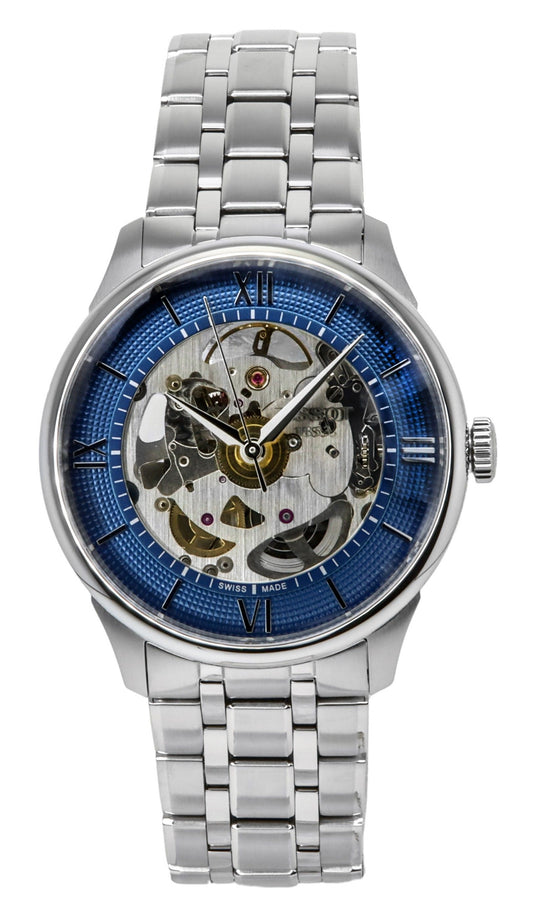 Tissot Chemin Des Tourelles Stainless Steel Blue Skeleton Dial Automatic T139.836.11.048.00 Men's Watch
