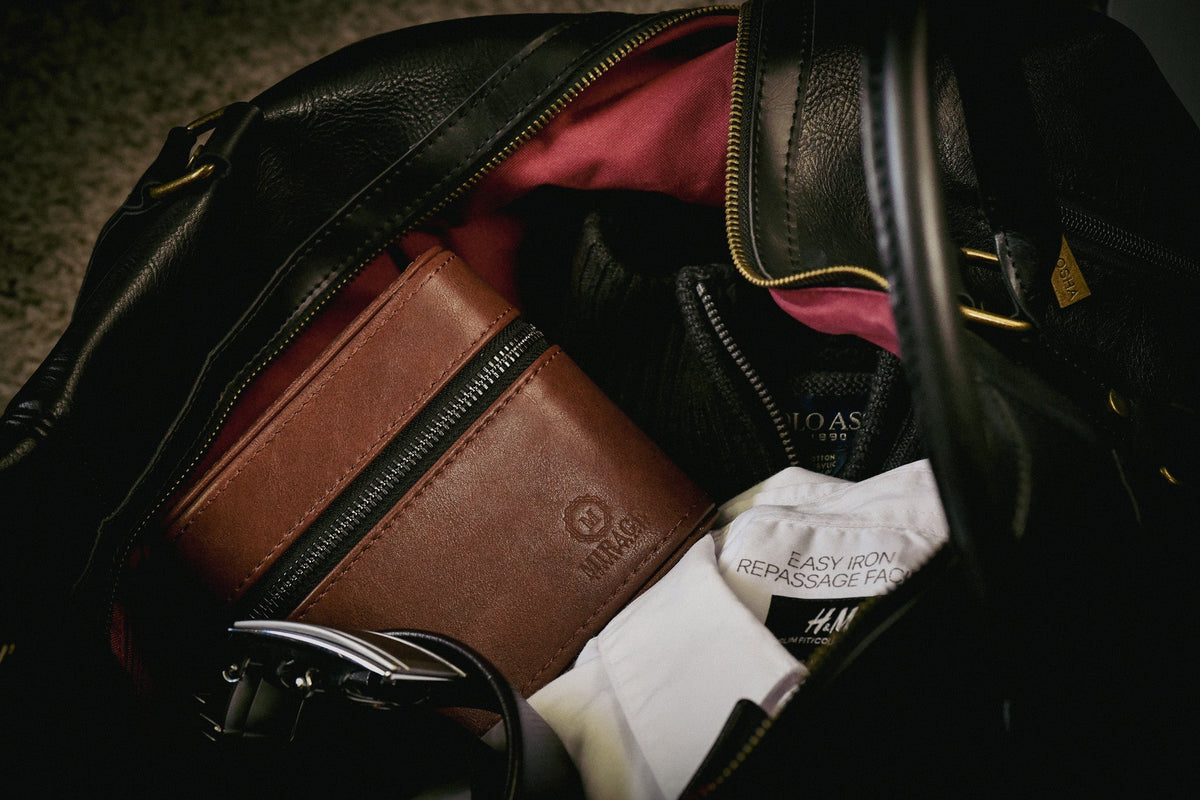 Watch and Jewelry Travel Case -  Coffee Brown Leather