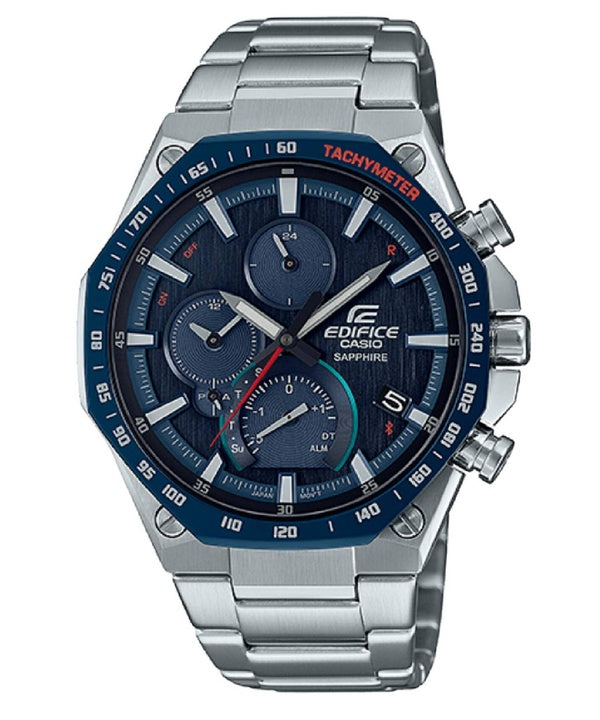 Refurbished Casio Edifice Bluetooth Tachymeter Analog Solar EQB-1100XDB-2A 100M Men's Watch
