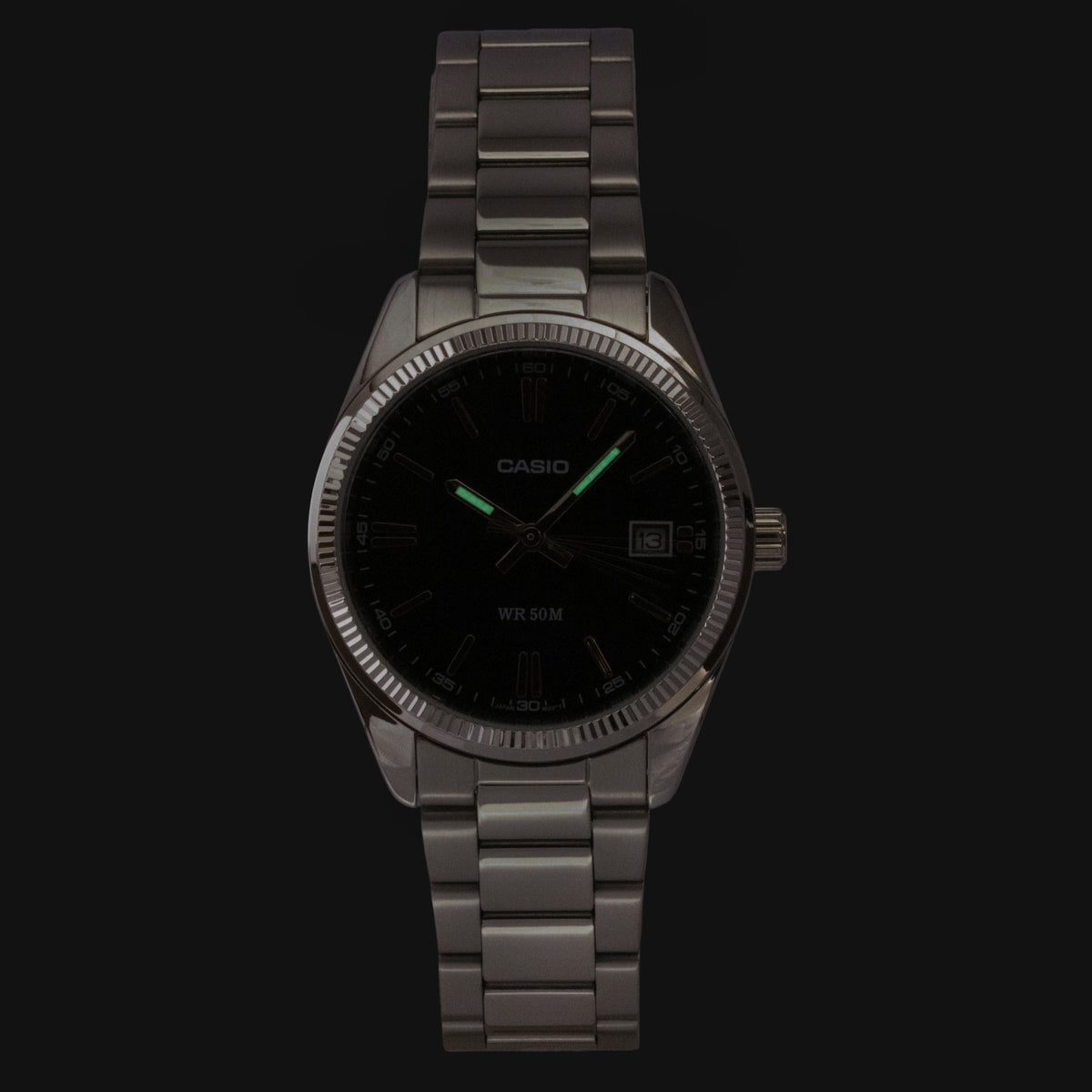 Casio Analog Stainless Steel Black Dial Quartz UTP-1302PD-1AV Unisex Watch