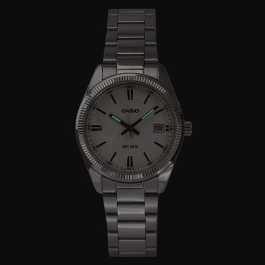 Casio Analog Stainless Steel White Dial Quartz UTP-1302PD-7AV Unisex Watch