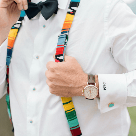Men's Cufflink and Stud Set - Turquoise - Veloce - The App For Watch Collectors