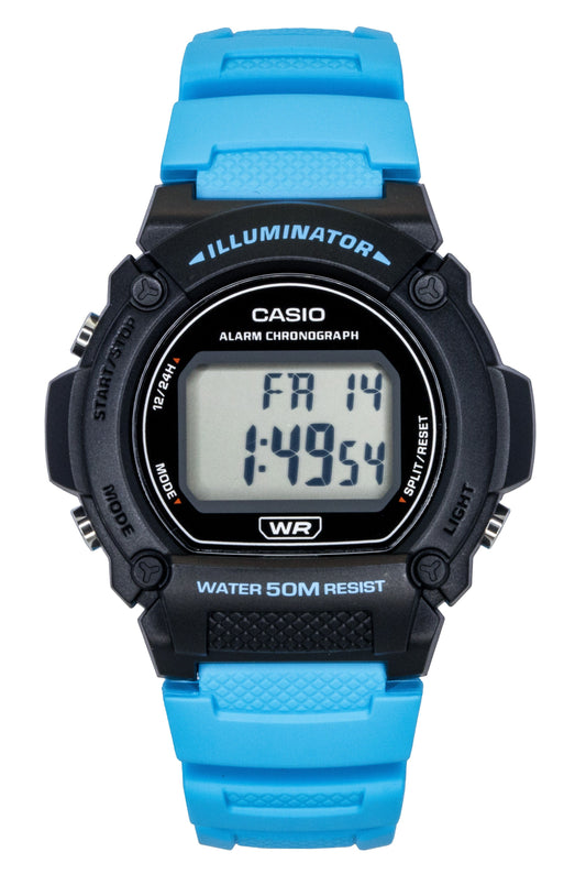 Casio Standard Digital Blue Resin Strap Quartz W-219H-2A2V Men's Watch