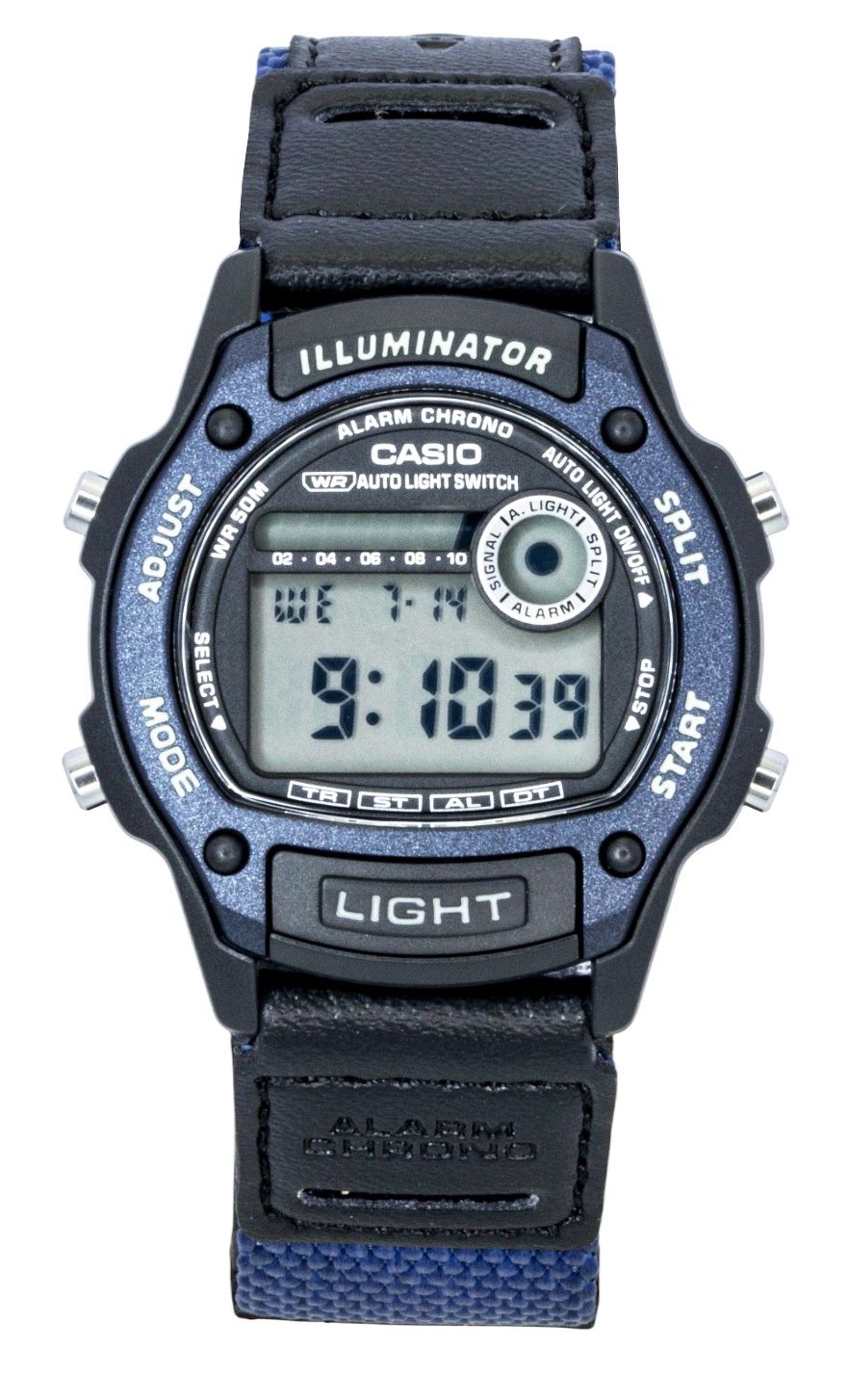 Casio Standard Digital Leather And Cloth Strap Quartz W-220HF-2AV Unisex Watch