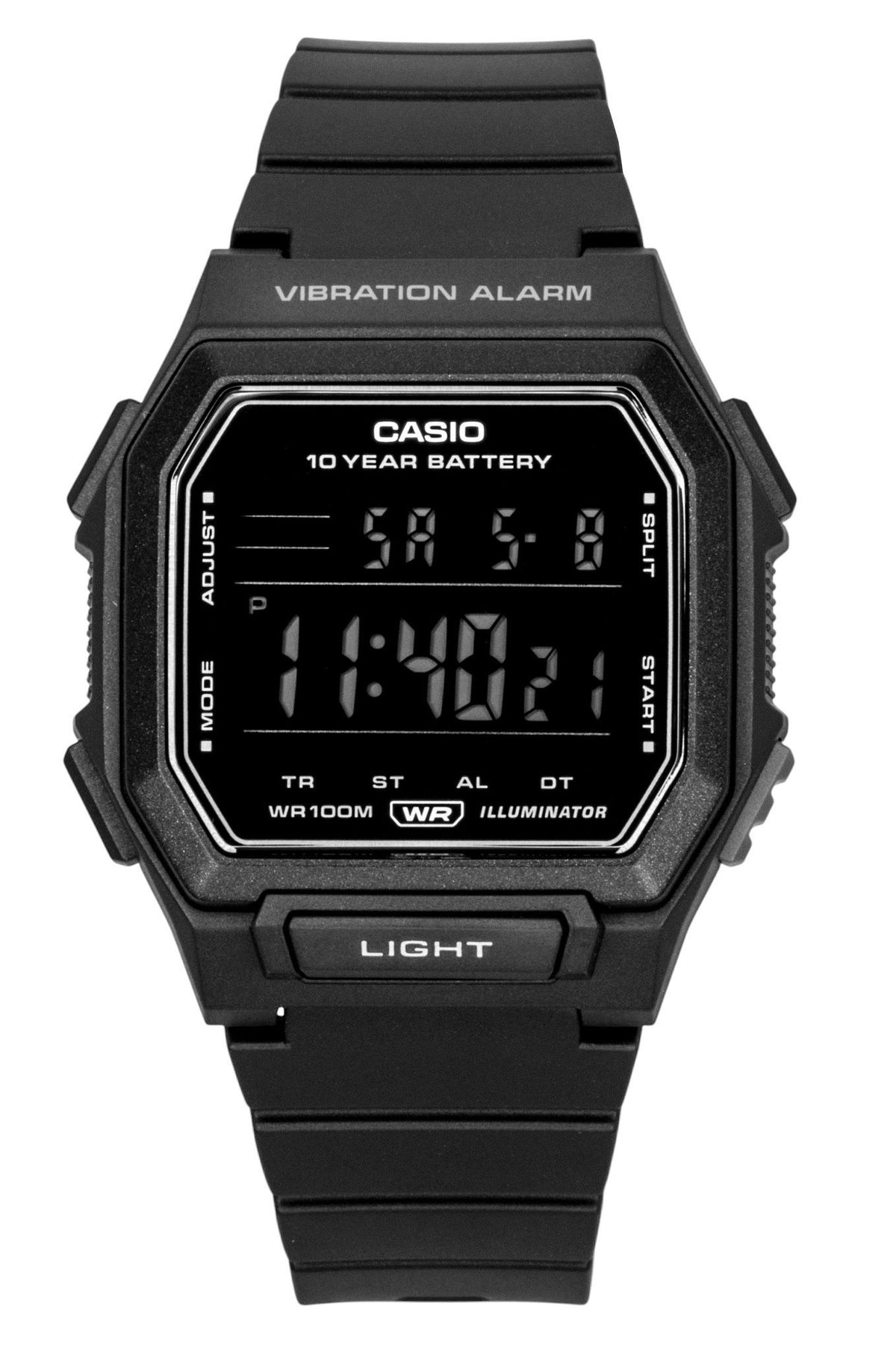 Casio Digital Resin Strap Black Dial Quartz W-738H-1BV 100M Men's Watch