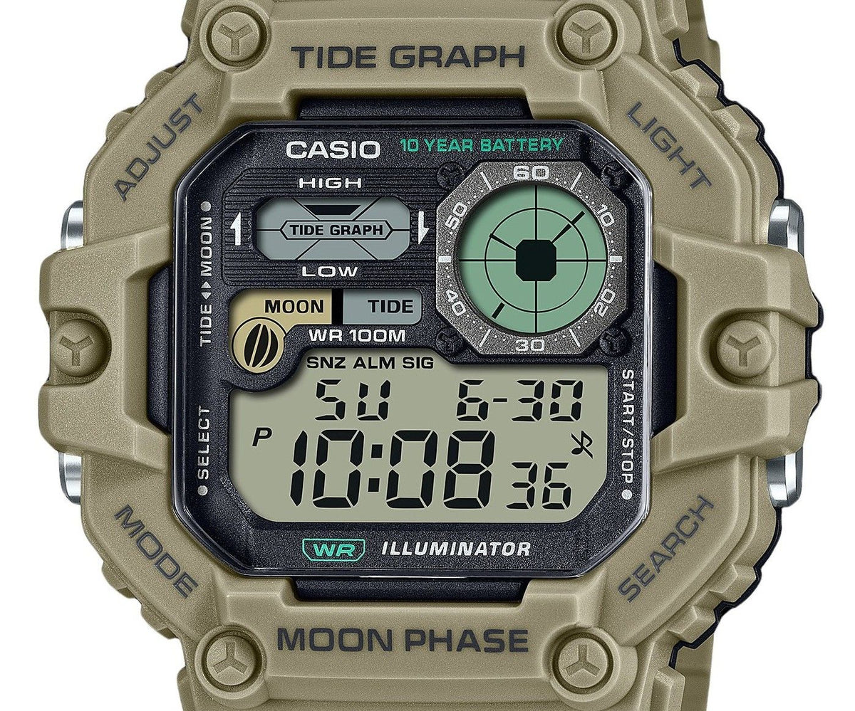 Casio Standard Digital Graph Moon Phase Resin Strap Quartz WS-1700H-5AV 100M Men's Watch