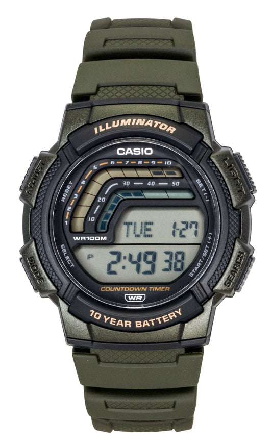 Casio Digital Resin Strap Quartz WS-1800-3AV 100M Men's Watch
