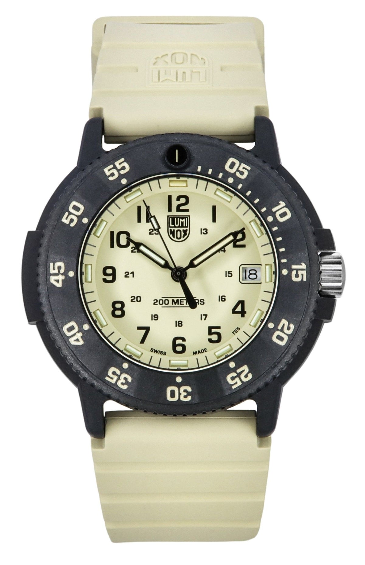 Luminox Original Navy Seal EVO Rubber Strap Beige Dial Quartz Diver's XS.3010.EVO.S 200M Men's Watch