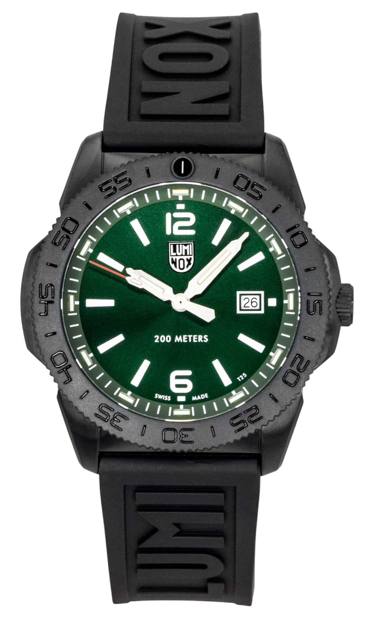 Luminox Pacific Diver Rubber Strap Green Dial Quartz Diver's XS.3137.B 200M Men's Watch