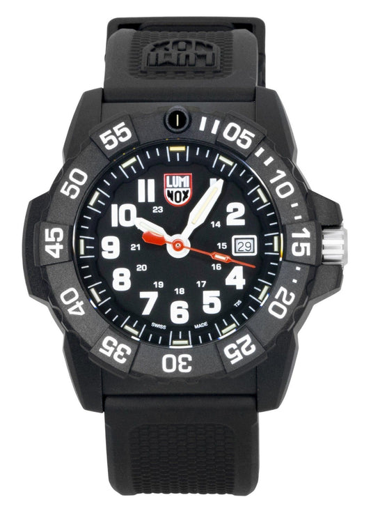 Luminox Navy Seal Rubber Strap Black Dial Quartz Diver's XS.3501.F 200M Men's Watch