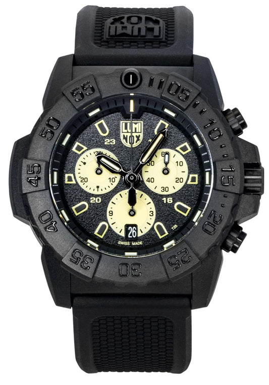Luminox Navy Seal Chronograph Rubber Strap Black Dial Quartz Diver's XS.3587 200M Men's Watch