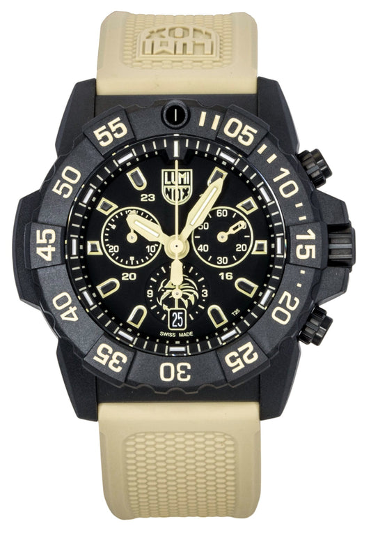 Luminox Navy Seal Chronograph Rubber Strap Black Dial Quartz Diver's XS.3590.NSF.2 200M Men's Watch