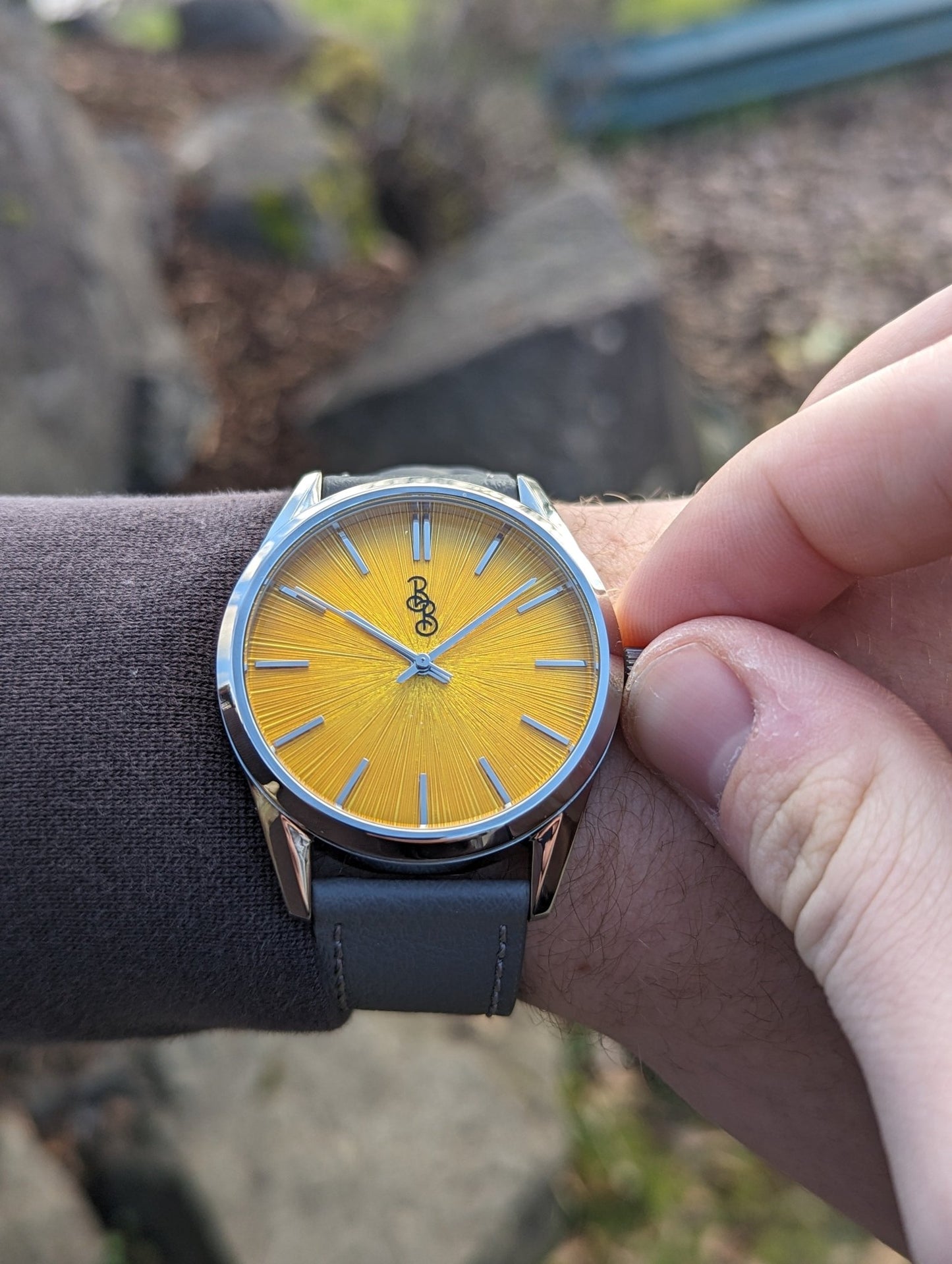 Yellow Sunburst Watch By The Beyond Boring Watch Co - Veloce - The App For Watch Collectors