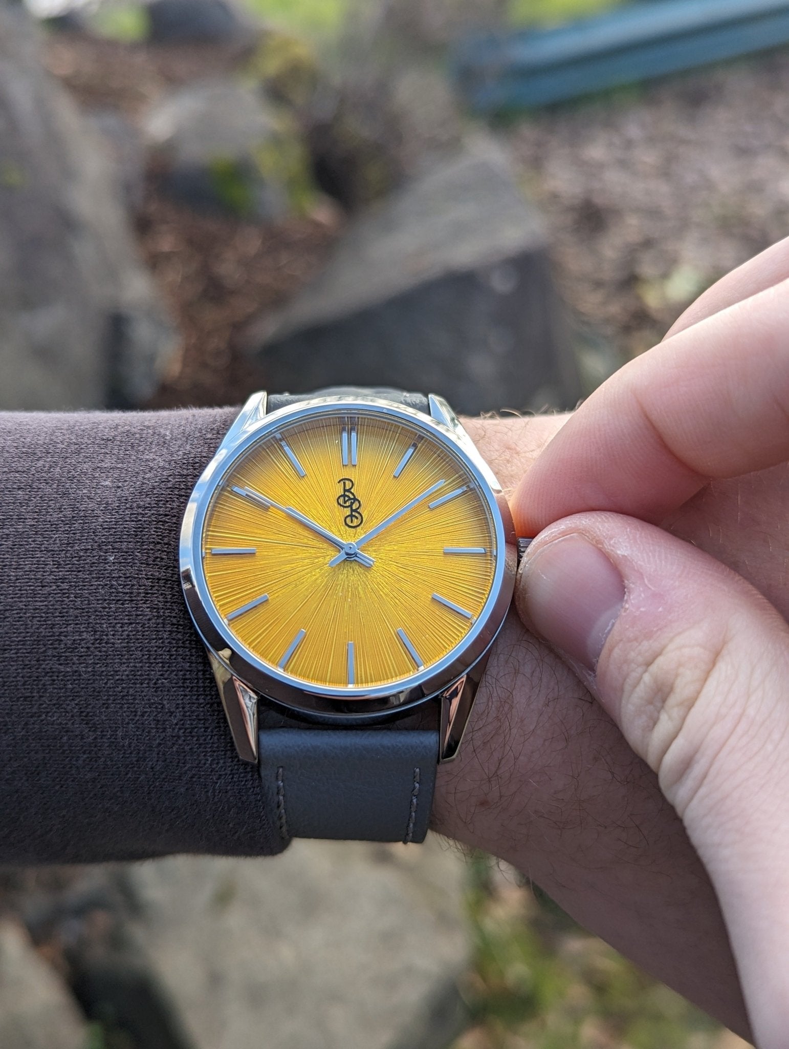 Yellow Sunburst Watch By The Beyond Boring Watch Co - Veloce - The App For Watch Collectors