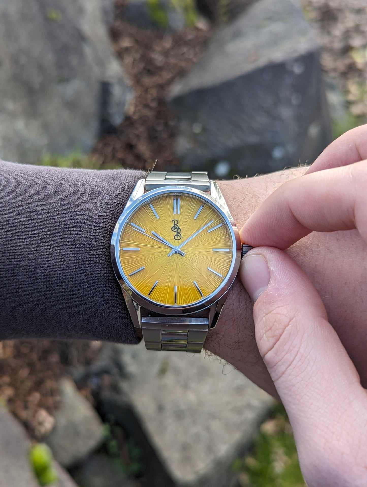Yellow Sunburst Watch By The Beyond Boring Watch Co - Veloce - The App For Watch Collectors