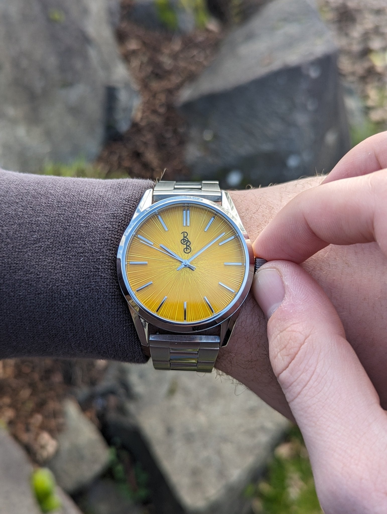 Yellow Sunburst Watch By The Beyond Boring Watch Co - Veloce - The App For Watch Collectors