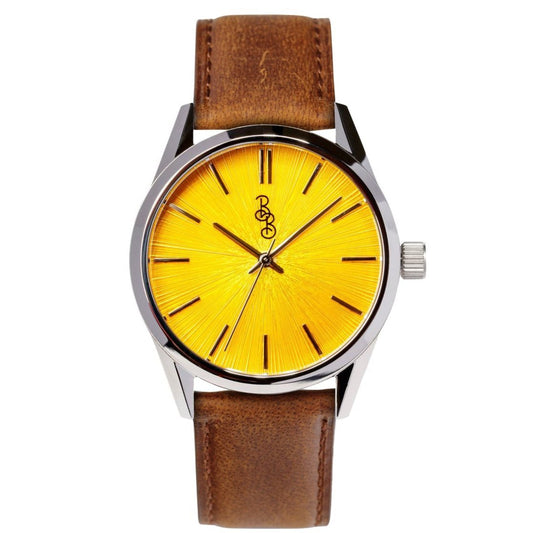 Yellow Sunburst Watch By The Beyond Boring Watch Co - Veloce - The App For Watch Collectors