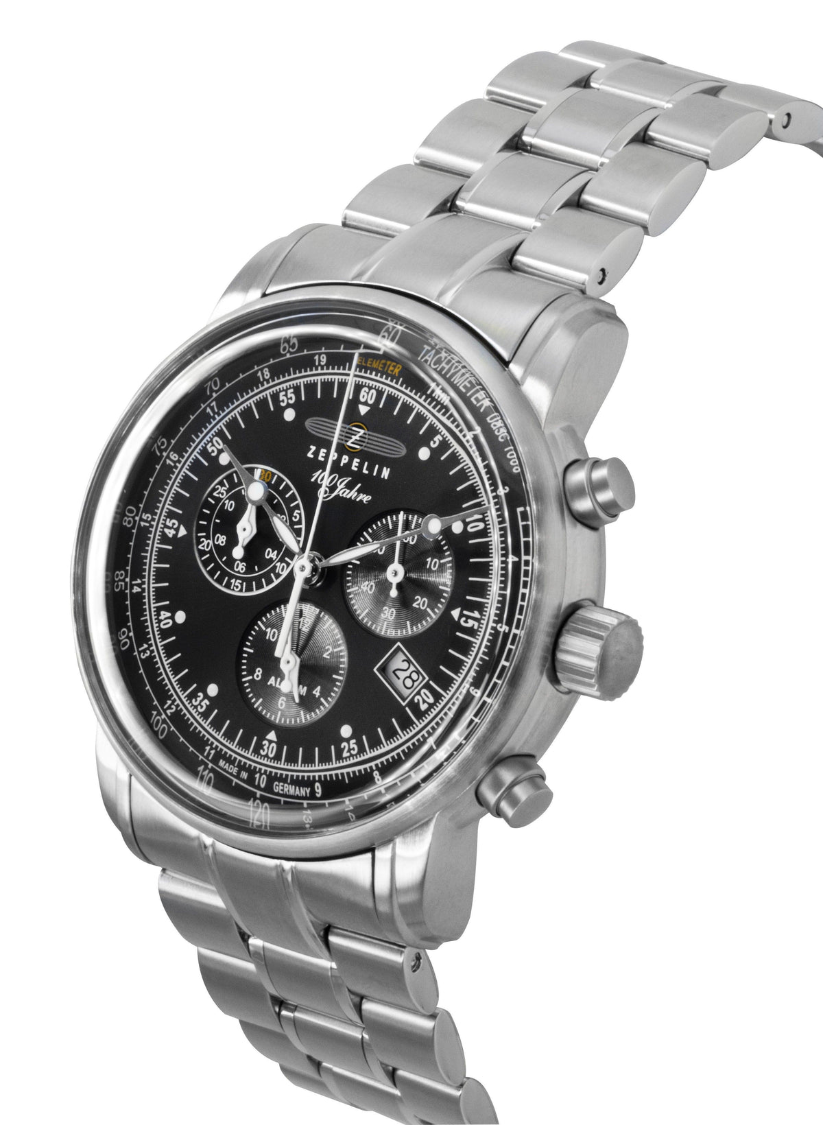 Zeppelin 100 Jahre Chronograph Stainless Steel Black Dial Quartz 7680MB2 Men's Watch