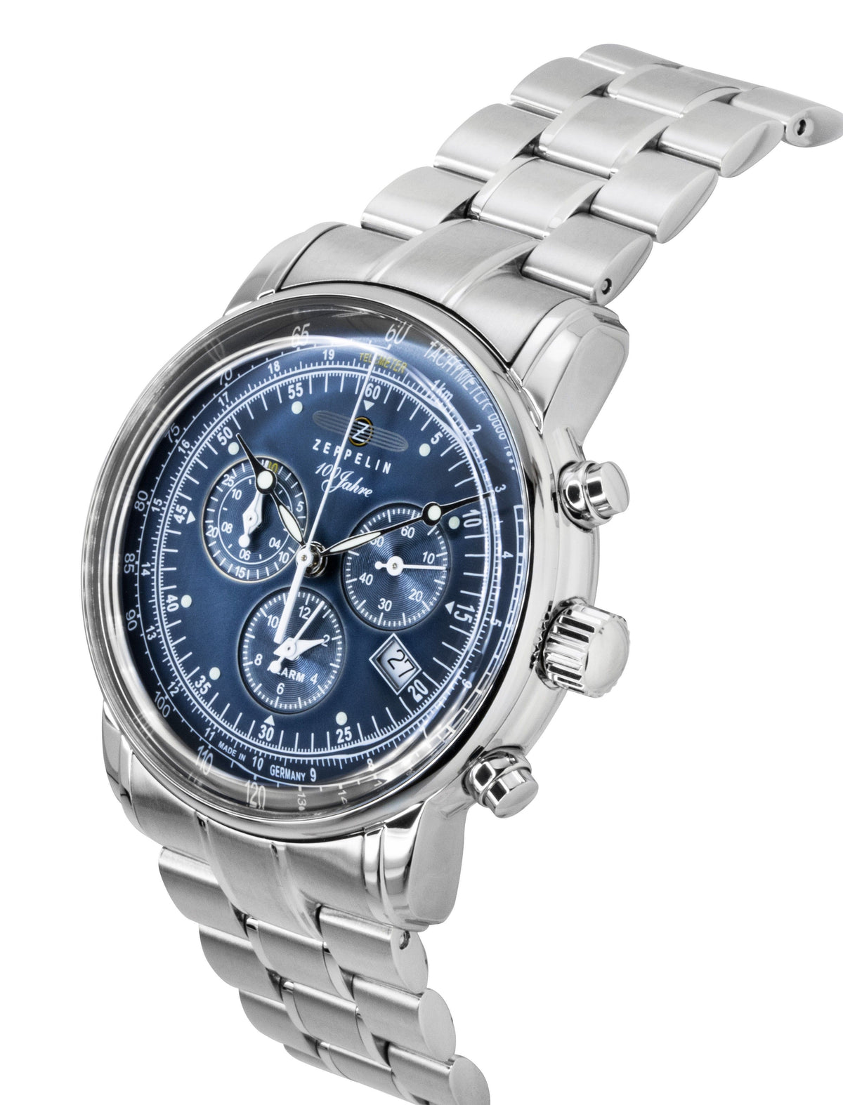Zeppelin 100 Jahre Chronograph Stainless Steel Blue Dial Quartz 7680MB3 Men's Watch