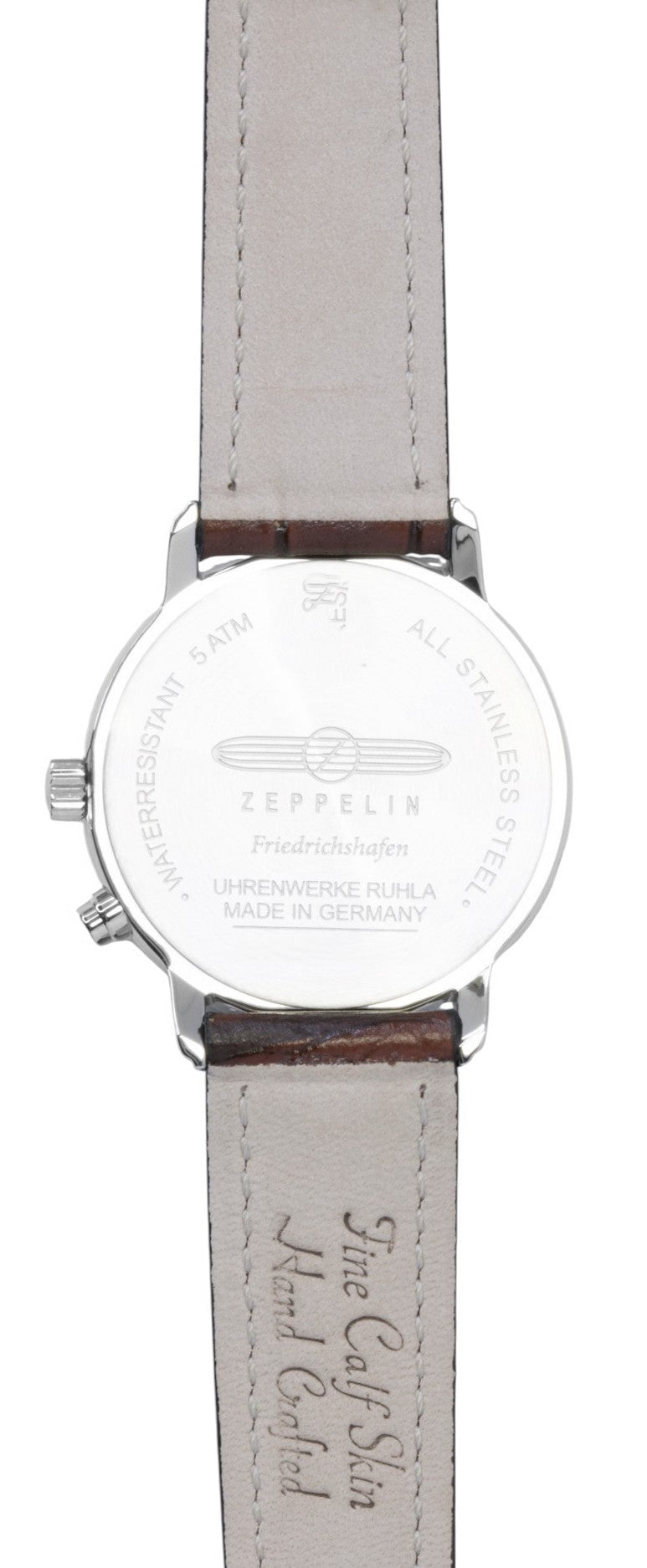 Zeppelin Friedrichshafen Moon Phase Leather Strap White Dial Quartz 85371 Women's Watch