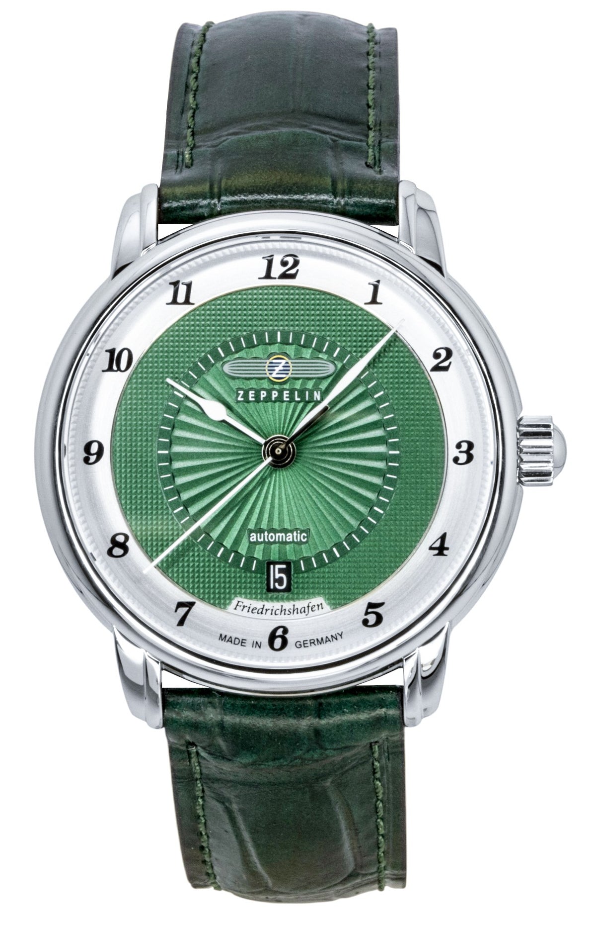 Zeppelin Friedrichshafen Leather Strap Green Dial Automatic 85562 Men's Watch