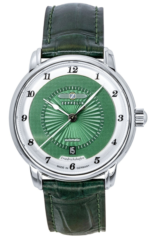 Zeppelin Friedrichshafen Leather Strap Green Dial Automatic 85562 Men's Watch