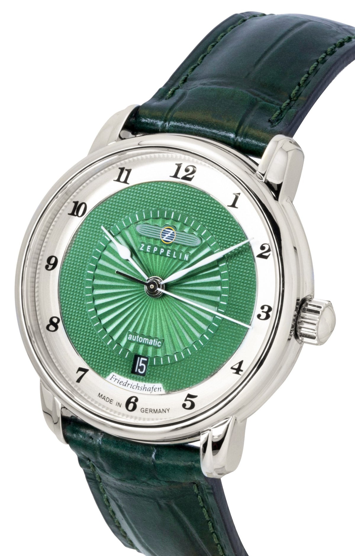 Zeppelin Friedrichshafen Leather Strap Green Dial Automatic 85562 Men's Watch