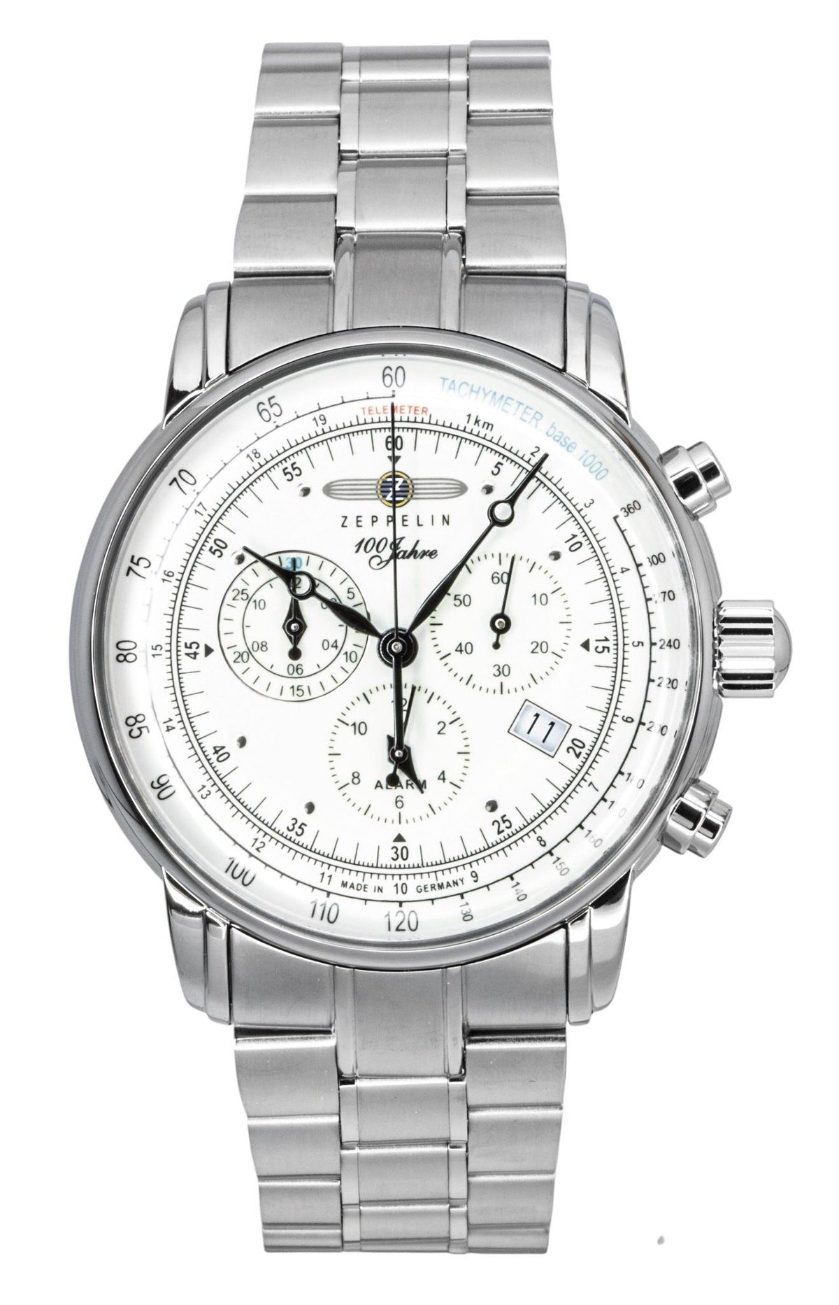 Zeppelin 100 Jahre Chronograph Stainless Steel Beige Dial Quartz 8680MB3 Men's Watch