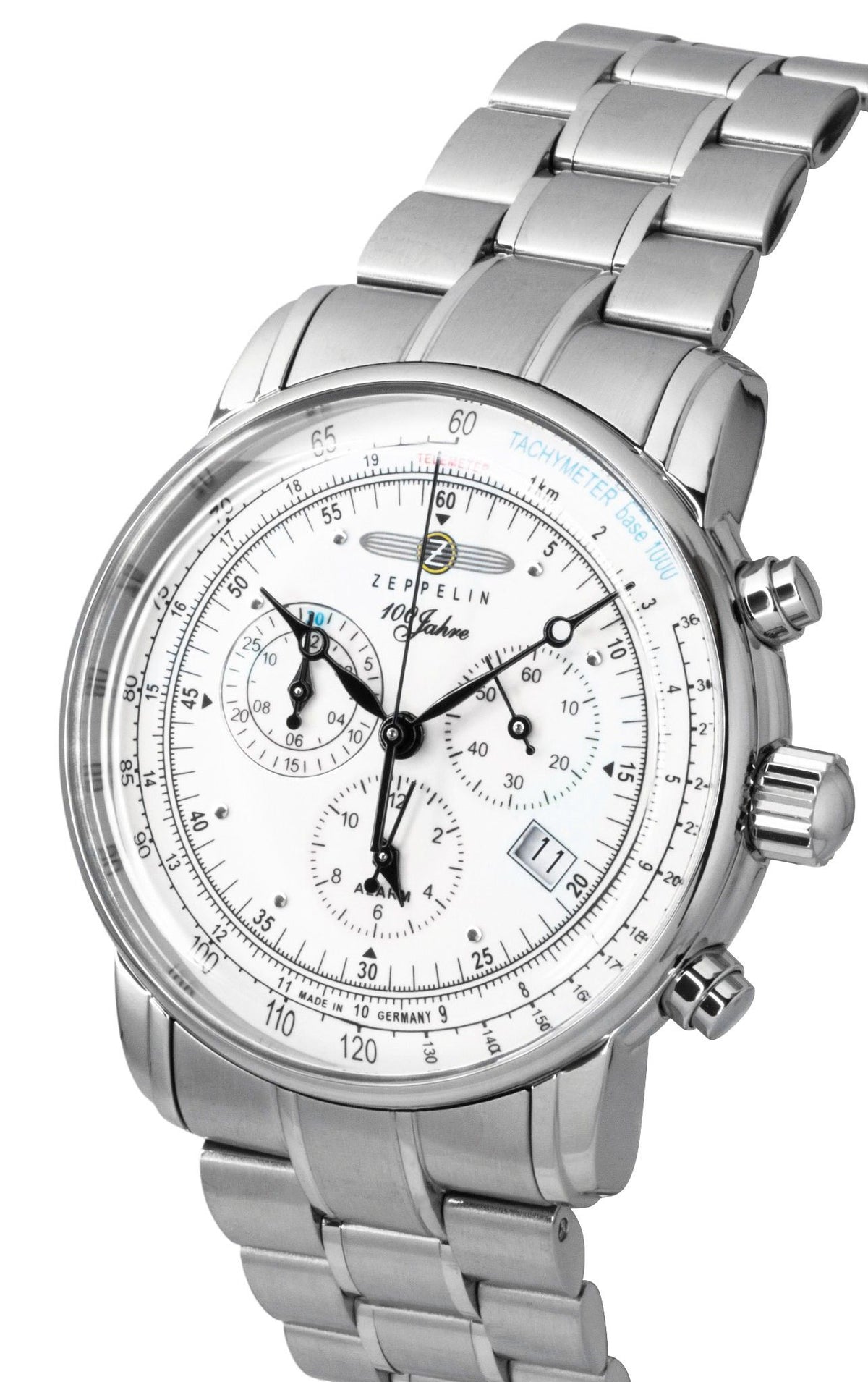 Zeppelin 100 Jahre Chronograph Stainless Steel Beige Dial Quartz 8680MB3 Men's Watch
