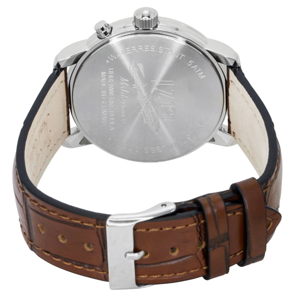Zeppelin 100 Jahre Mediterranee Moonphase Leather Strap Blue DIal Quartz 96363 Men's Watch