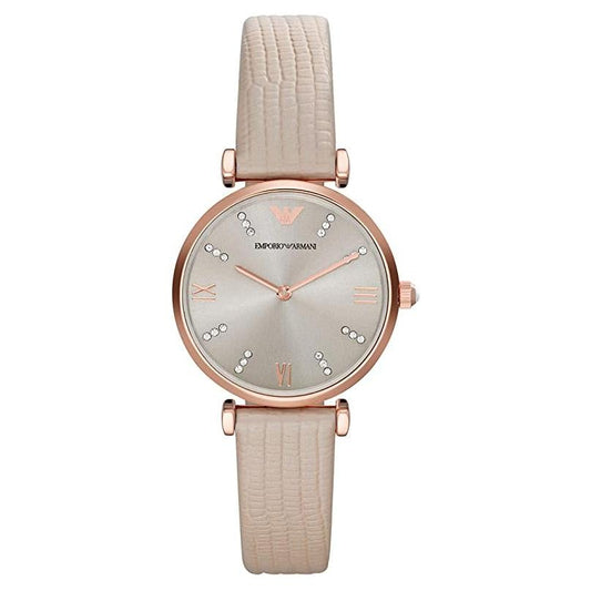 Emporio Armani Ar1681 Ladies Rose Gold Cream Watch